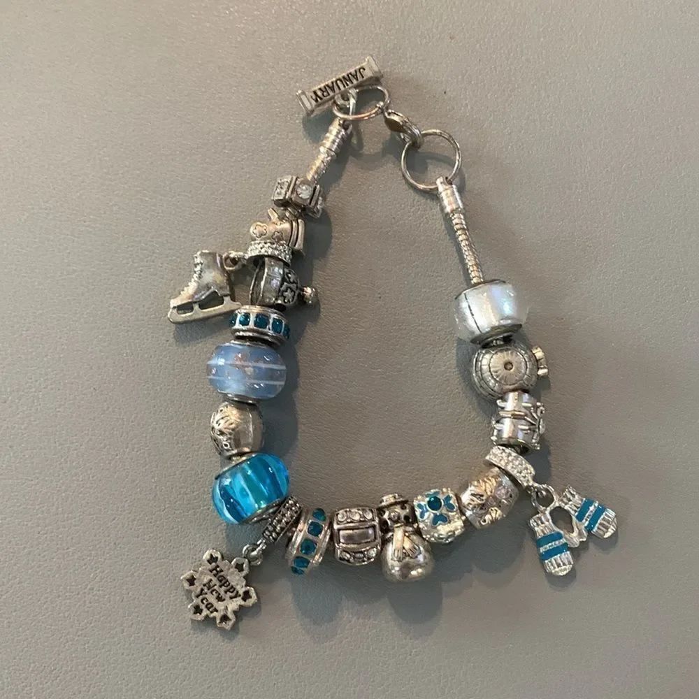 January Vintage Charm Bracelet
